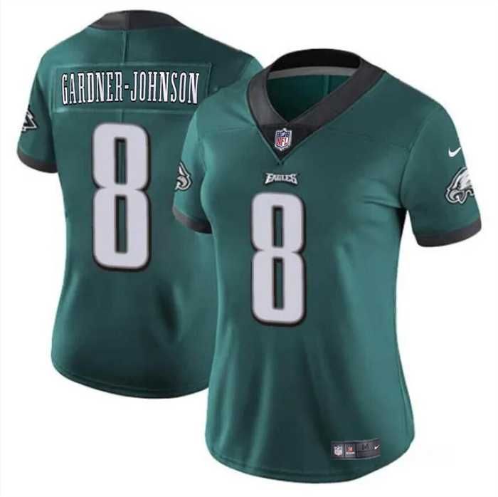Women%27s Philadelphia Eagles #8 Chauncey Gardner-Johnson Green Vapor Untouchable Limited Stitched Jersey Dzhi